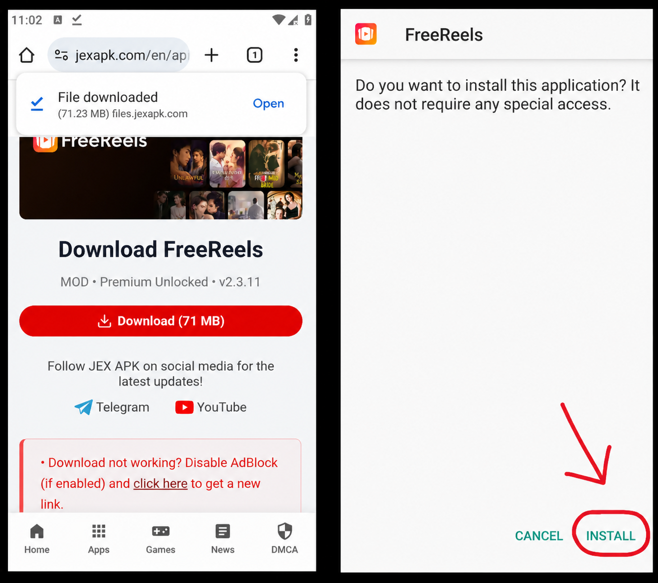 Steps to install APK on Android